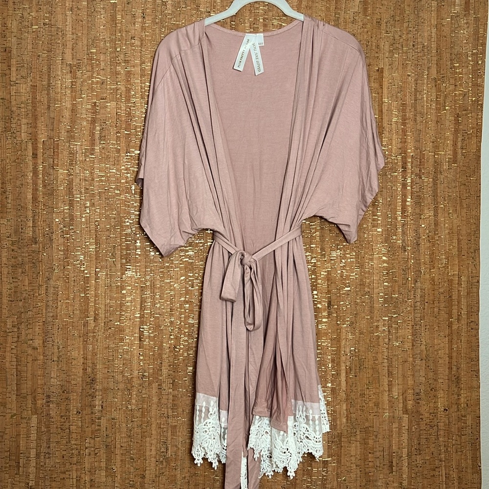 Plum Pretty Sugar Pink Lace Robe XS / Small